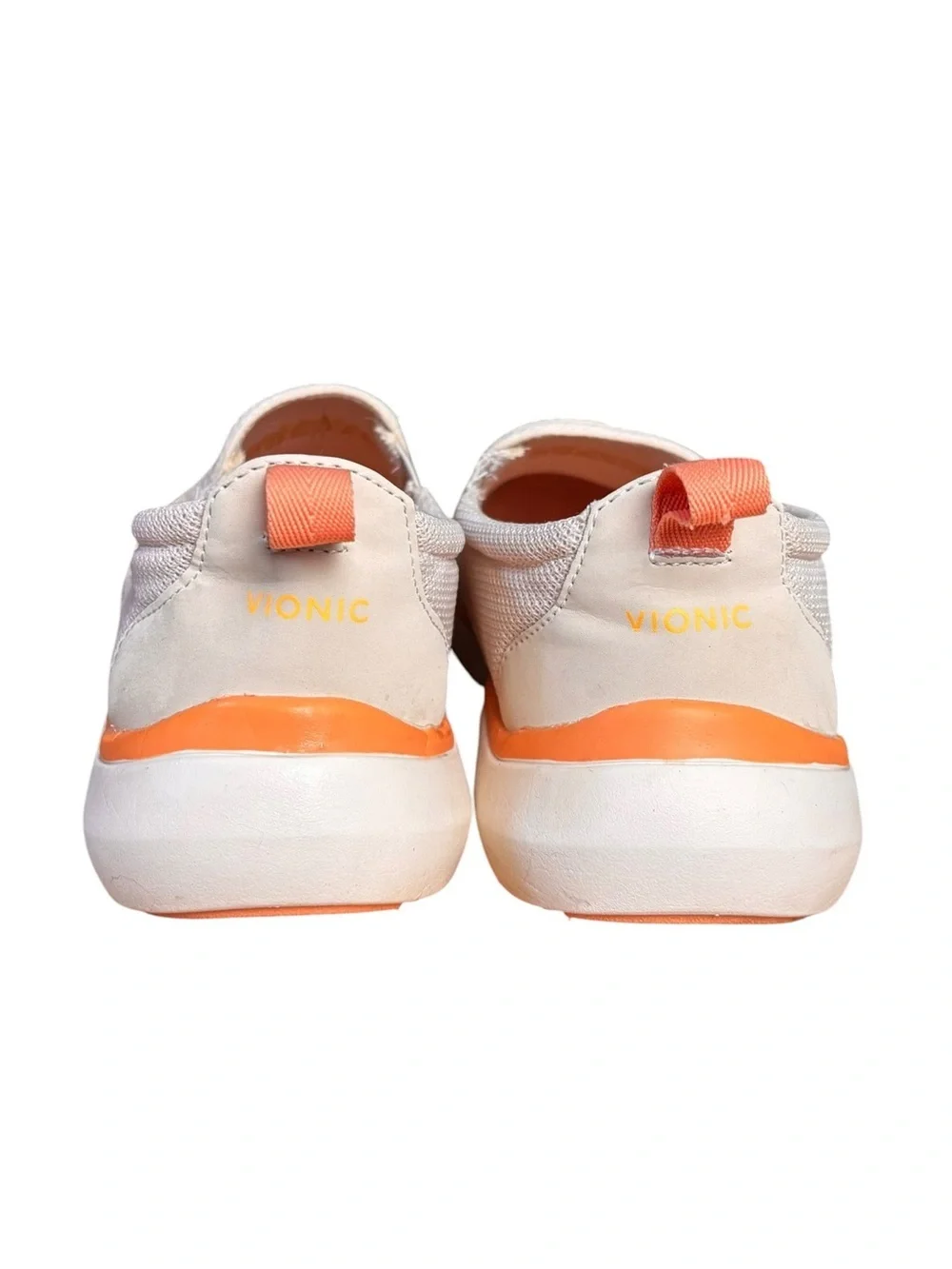 Vionic Vortex Zeta Active Slip-on Sneakers - Cream/Orange Women’s Sz 9